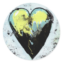 Modern art romantic bold heart messy fun painting sticker