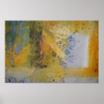 Modern Art Yellow Abstract Art Paint Print Poster