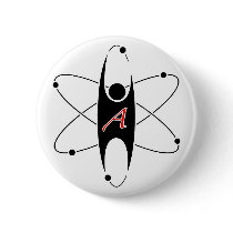 Modern Atheism logo button, round