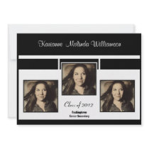 Modern B&W Photo Graduation Announcement