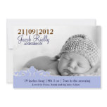Modern Baby Boy Photo Birth Announcement invitations