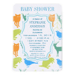 Modern Baby Boy Woodland Creatures Shower Card