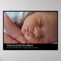 Modern baby photo statistic wall hanging art black