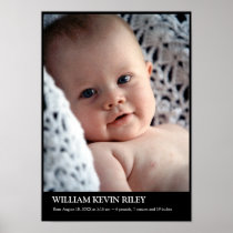 Modern baby photo vertical wall hanging art black posters