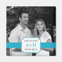 Modern Band Save The Date Magnet (Turquoise)