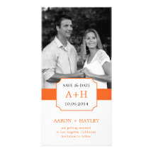 Modern Band Save The Date Photo Card - Orange