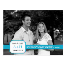 Modern Band Save The Date Postcard (Turquoise)