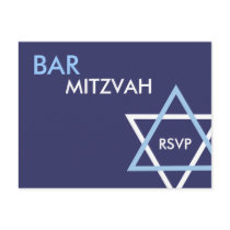 Modern Bar Mitzvah RSVP Postcard