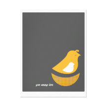 Modern  Bird Nursery Kids Room Decor Gallery Wrapped Canvas