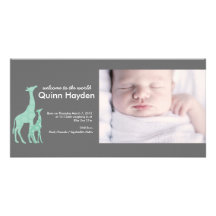 Modern Birth Announcement | No. 17 Customized Photo Card