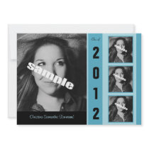 Modern Black and Blues Graduation Announcement