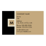 Modern Black and Tan Monogram Business Card