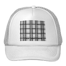 Modern black and white plaid hats