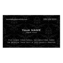 Modern Black Damask Business Cards