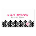 Modern Black Flower Business Card