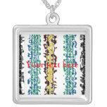 Modern black gold and red psychedelic pendant