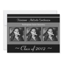 Modern  Black & Grey Photo Graduation Announcement