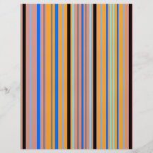 Modern black orange and blue stripes full colour flyer