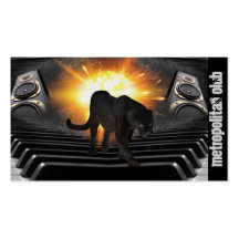 Modern  Black panther flames DJ night club disco Business Card