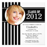 Modern Black Stripe Photo Graduation Party invitations