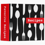 Modern black, white and red kitchen recipe binder