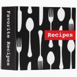 Modern black, white and red kitchen recipe binder