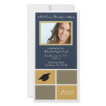 Modern Blocks Graduation Announcement (gold) photo cards