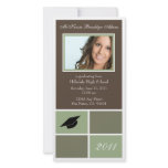 Modern Blocks Graduation Announcement (green) photo cards