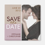 Modern Blocks Save the Date Brown & Lavender Magnets