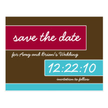 Modern Blocks Save the Date Postcard