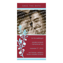 Modern Blossom Save The Date Photo Card