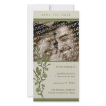 Modern Blossom Save The Date Photo Card
