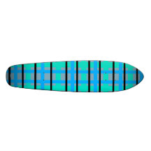 Modern blue and grey red green plaid skate boards