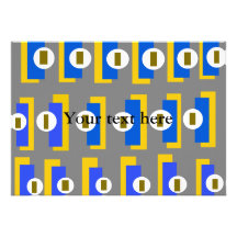 Modern blue and yellow rectangles and circles personalized invitation