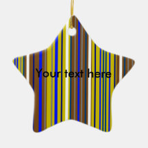 Modern blue brown and white stripes ornament
