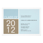 Modern blue colour block class graduation invite