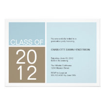 Modern blue colour block class graduation invite