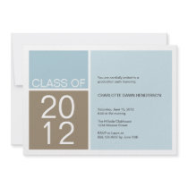 Modern blue colour block class graduation invite