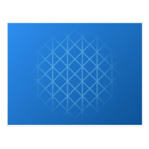 Modern Blue Design with part grid pattern. Postcard