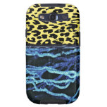Modern blue floral with vintage leopard print