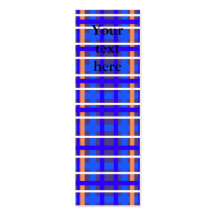 Modern blue orange plaid business card template