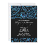 Modern Blue Paisley Engagement Party Invitations