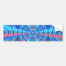Modern blue pink circles bumper stickers