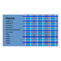 Modern blue pink plaid business cards