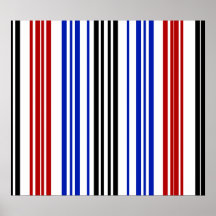 Modern blue red and black stripes print