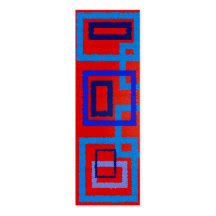 Modern blue squares on red background business card