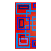 Modern blue squares on red background rack cards