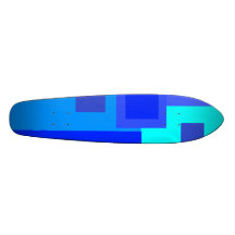 Modern blue squares skateboard deck