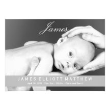 Modern Blue Stripes Name Birth Announcement