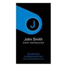 Modern Blue Swim Instructor Business Card